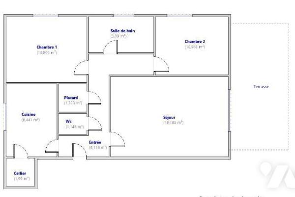  T3 avec TERRASSE - SAINT CYR SUR LOIRE