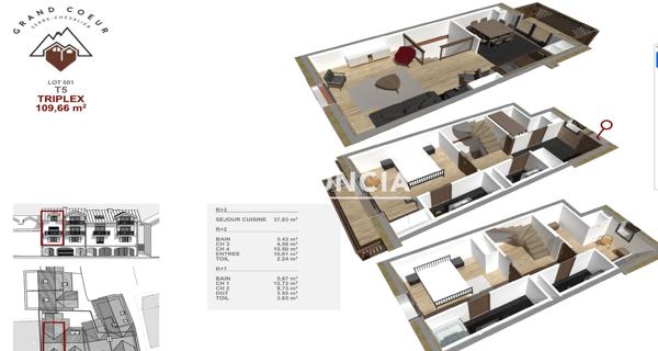 À vendre Appartement 5 pièces 110 m² - Saint-chaffrey 05330