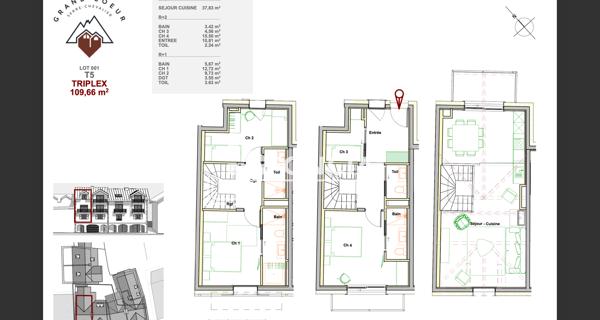 À vendre Appartement 5 pièces 110 m² - Saint-chaffrey 05330