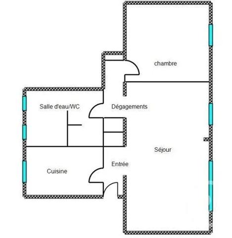 Appartement F3 à vendre  3 pièces - 52,46 m 2   LE KREMLIN BICETRE  - 94