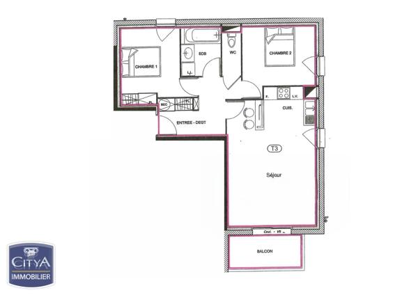 Appartement à vendre 3 pièces 60.16m² Landévant (56690)