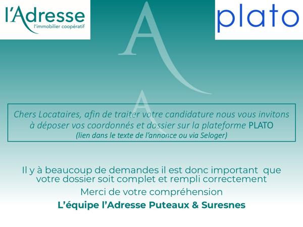 À louer - Appartement 3 pièces meublé SURESNES - 71 m² /Cave et parking
