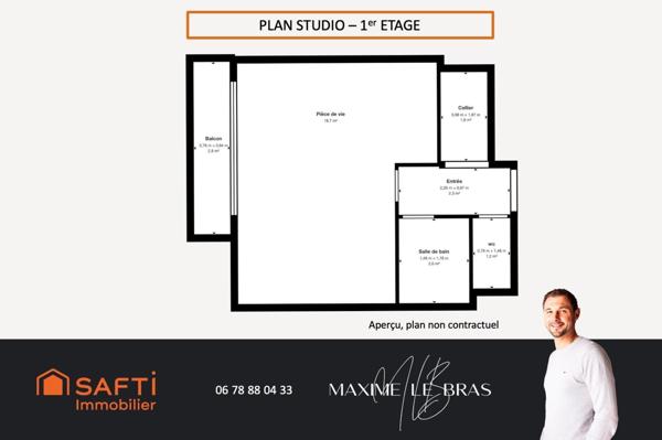 Studio 27 m2 Fouesnant Kerambigorn