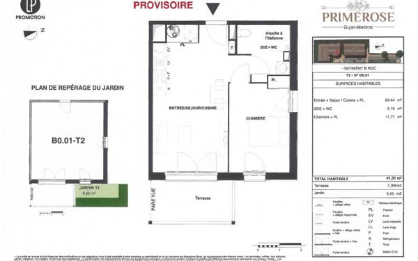 Appartement à vendre    2 pièces • 41,31 m2 Gujan-Mestras