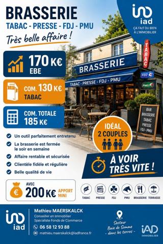 Bar-tabac à vendre 1 m² Albert