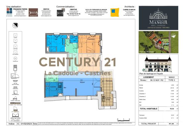 Appartement T3 à vendre  3 pièces - 76,30 m2 NIMES - 30