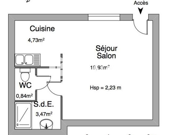 Location Studio 28.97 m² - 80 RUE JEAN MERMOZ Poitiers 86000