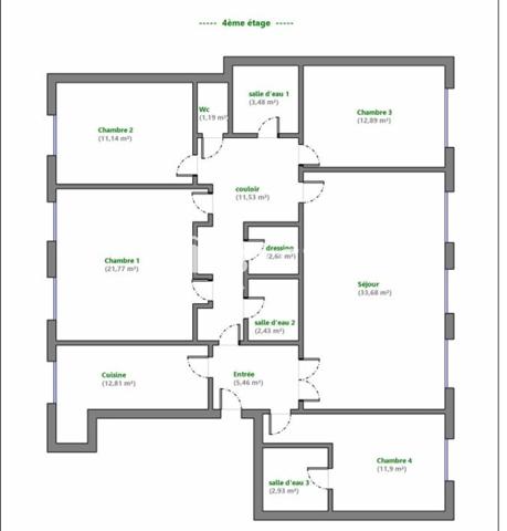 135 m2-Superbe appartement 5 chambres