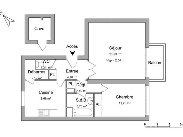 Location Appartement 2 pièces 56.6 m² - 10 RUE DES COUCOUS Nantes 44300