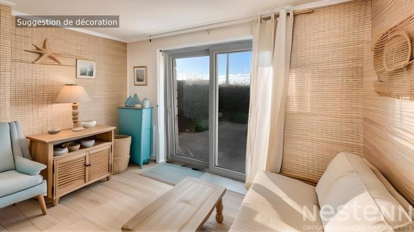 À vendre : Appartement avec une chambre, aperçu Mer avec jardin et garage à Quiberon, Port Maria