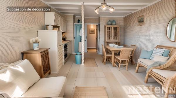 À vendre : Appartement avec une chambre, aperçu Mer avec jardin et garage à Quiberon, Port Maria