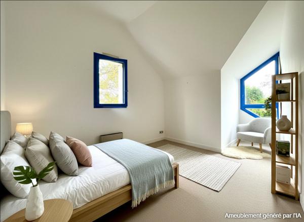 A vendre à Baden  secteur Guern Maison d'Architecte à 2 minutes à pied du Golfe  5 chambres vie de plain pied terrain divisible