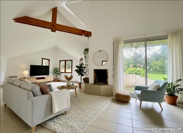 A vendre à Baden  secteur Guern Maison d'Architecte à 2 minutes à pied du Golfe  5 chambres vie de plain pied terrain divisible