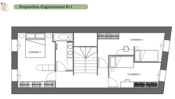 Maison de ville avec jardin attenant