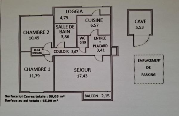 Appartement T3 au 4? étage – Centre-ville