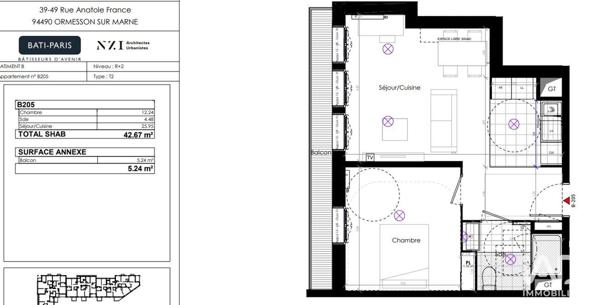 Appartement à vendre 2 pièces 42 m² Ormesson-sur-Marne