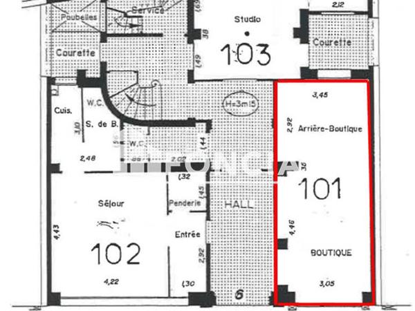 Location Local commercial 3 pièces 27.2 m² - 6 RUE SAINTE BEUVE Paris 75006