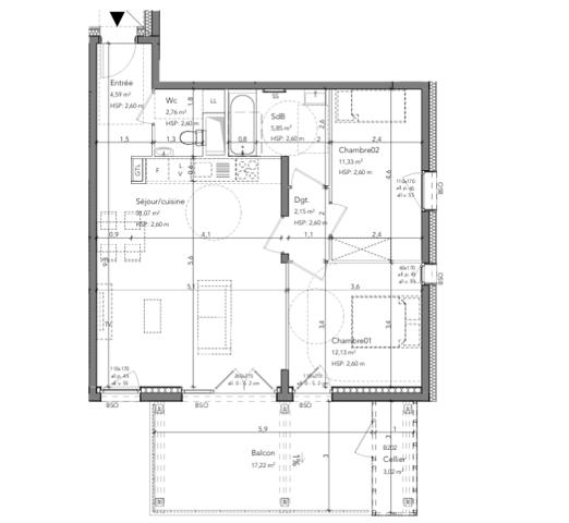 Appartement à vendre 3 pièces 69,9 m² Bassens