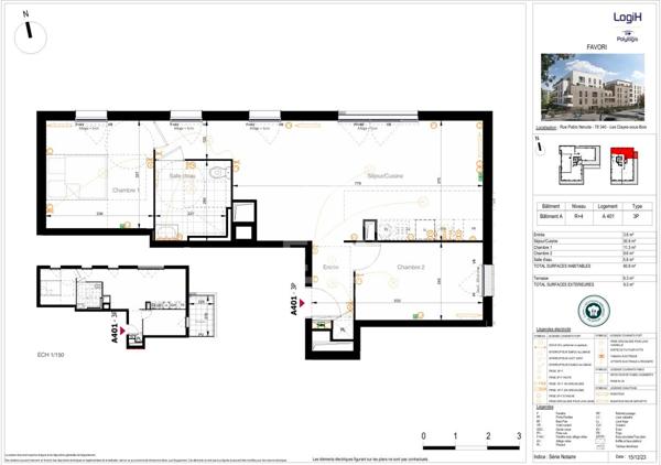 Appartement neuf 3 pièces 62 m² ? 4? étage ? Résidence Favori, Les Clayes-sous-Bois