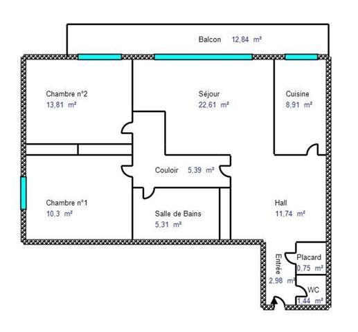 Appartement 3 pièces - 84 m² Bien prestige