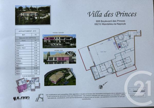 Appartement F4 à vendre  4 pièces - 95,30 m2 MANDELIEU LA NAPOULE - 06