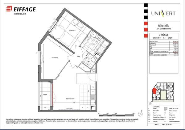 Location Appartement 3 pièces 57.22 m² - Alfortville 94140