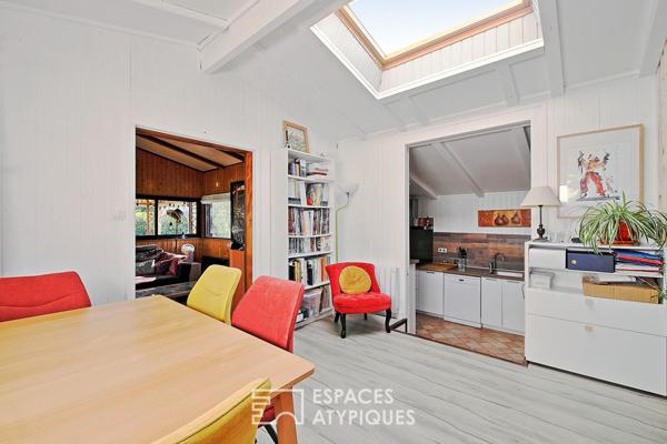 Maison en bois avec terrasse xxl et son jardin