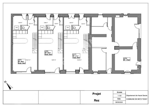 A vendre duplex en rdj, plateau brut viabilise dans une ferme a Metz-Tessy