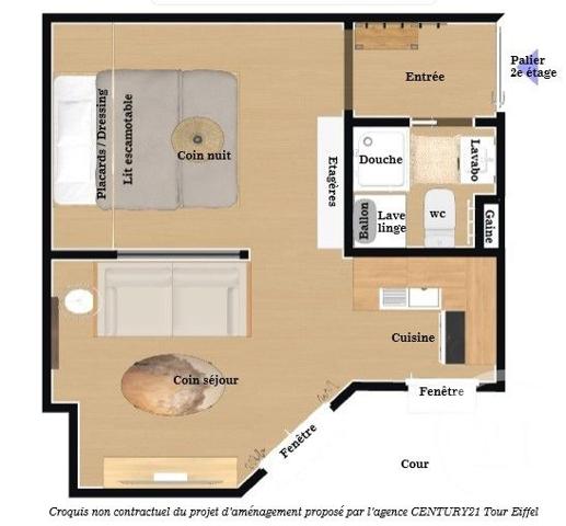 Appartement Studio à vendre  1 pièce - 21,90 m2 PARIS - 75007