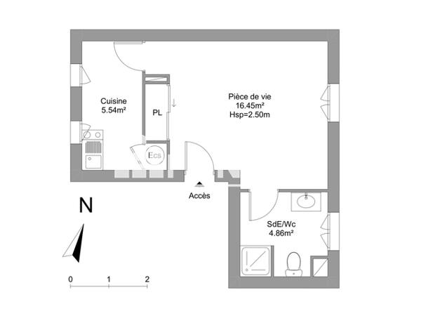 Location Studio 26.82 m² - 1-2 COURS BORIS VIAN Le Mans 72000