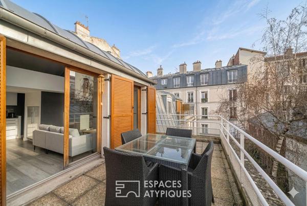 Type loft au dernier étage avec terrasse