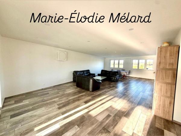 Maison plain-pied surélevé sur 12 ares -vue champs- grands garages de 93m²