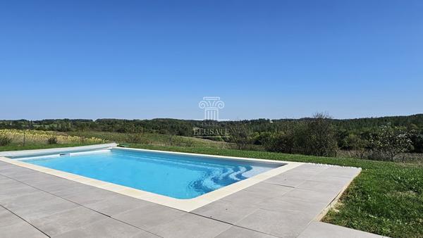 Condom (32100) VILLA AVEC PISCINE , 3 CHAMBRES SUPERBE VUE et EXCELLENT DPE - SECTEUR EAUZE