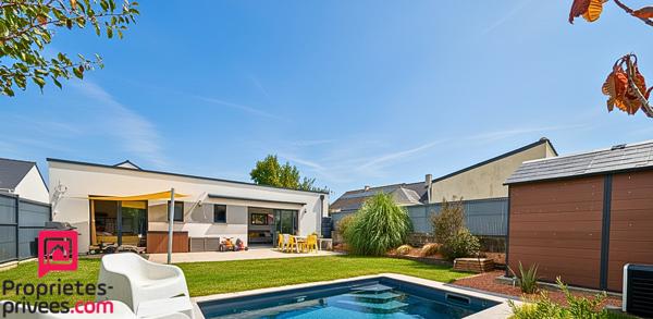 Maison contemporaine de plain-pied 3 chambres 1 bureau 1 Piscine