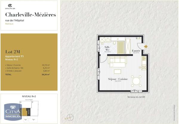 Appartement à louer 1 pièce 34.24m² Charleville-Mézières (08000)