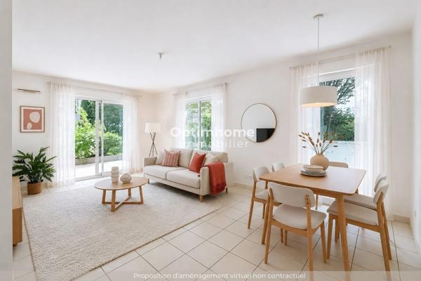 VENTE APPARTEMENT T3 60 M² – CARQUEFOU CENTRE (44470) | REZ-DE-JARDIN | TERRASSE 40 M² | GARAGE | DPE C