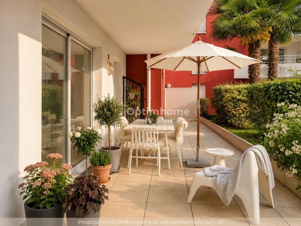 VENTE APPARTEMENT T3 60 M² – CARQUEFOU CENTRE (44470) | REZ-DE-JARDIN | TERRASSE 40 M² | GARAGE | DPE C