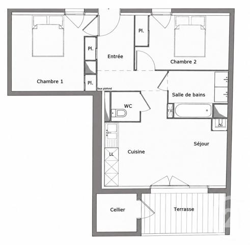 Appartement T3 à vendre  3 pièces - 56,65 m 2   BORDEAUX  - 33