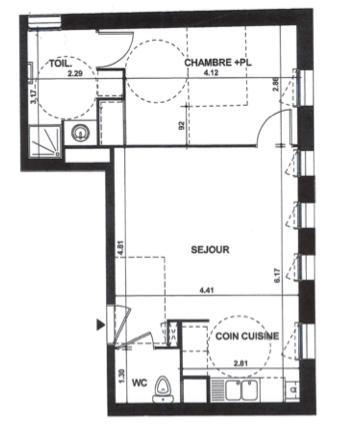 Appartement 2 pièces - 45 m² Exclusivité efficity