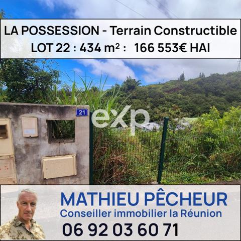 La Possession-Ravine à Malheur-Terrain 434 m2