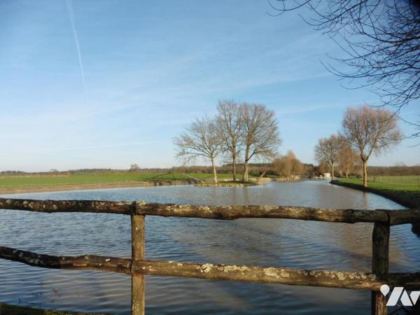 Terrain clos contenant deux étangs tout équipés