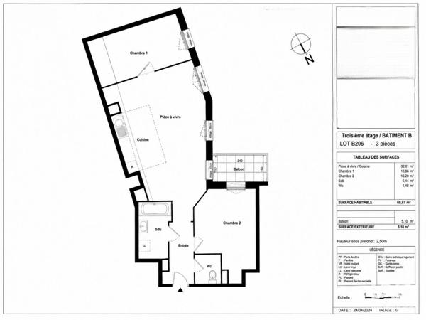 Appartement à vendre 3 pièces 62 m² Roissy-en-Brie