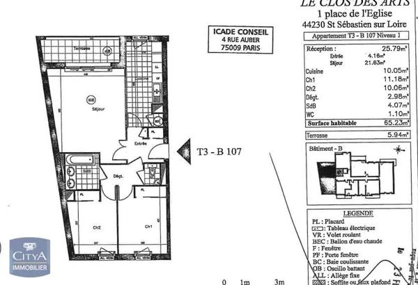 Appartement à louer 3 pièces 65.23m²