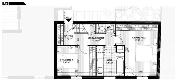 Appartement F3 à vendre  3 pièces - 66,13 m 2   MONTROUGE  - 92