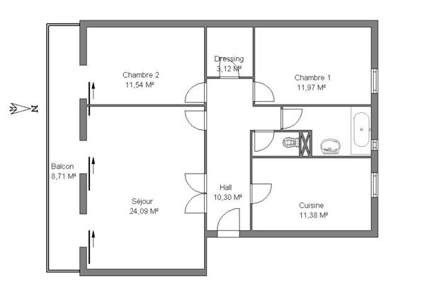 Spacieux appartement T4 en dernier étage
