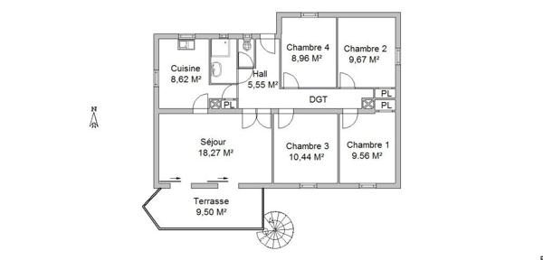 Maison individuelle à rénover sur terrain de 900 m²