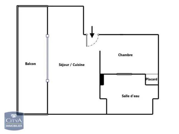 Appartement à louer 2 pièces 35.89m²