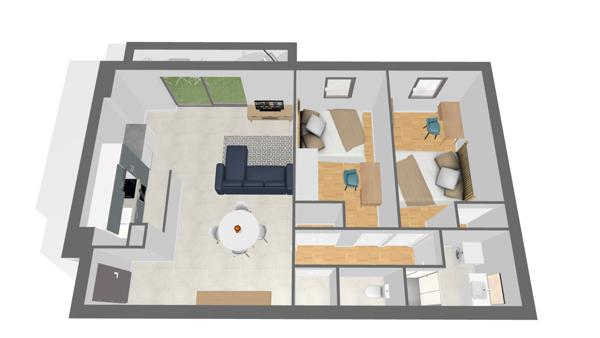 Appartement 3 pièces - 57 m² Exclusivité efficity