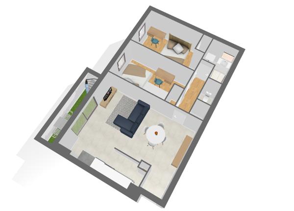 Appartement 3 pièces - 57 m² Exclusivité efficity