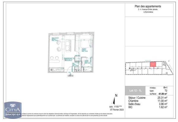 Location appartement Sommières (30250) 2 pièces 42.92m²